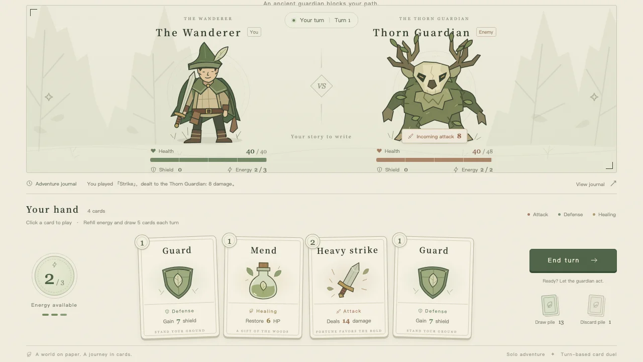 Card Duel gameplay